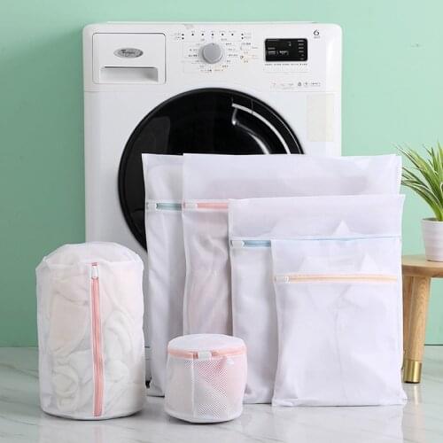 Polyester Mesh Laundry Bag Household Laundry Wash Basket For Underwear Sock Washing Machine Pouches Clothes Bra Bags