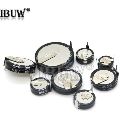 1PCS H type 5.5V Super capacitor 0.1F 0.22F 0.33F 0.47F 1F 1.5F 4.0F Button Farad capacitor
