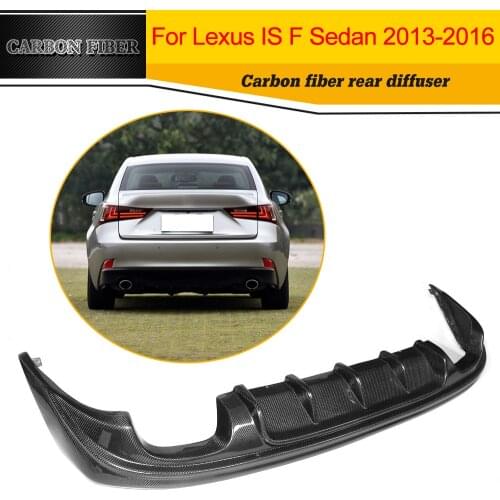 Carbon Fiber Rear Bumper Exhaust Diffuser Lip Spoiler for Lexus IS ISF Sedan 4 Door IS200T IS250 IS300 IS350 13-16 Four Outlet