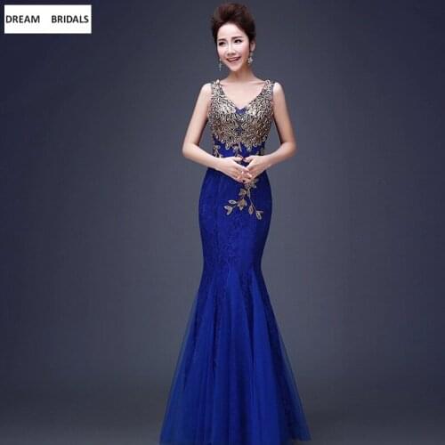 In Stock Mermaid V-Neck Lace Women Bridesmaid Dresses Abendkleider 2019 Dubai Turkish Arabic Formal Dress For Wedding Party