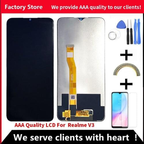 6.5" AAA Quality LCD For VIVO Realme V3 LCD With Frame Display Screen For Realme V3 LCD Screen Display 1600*720 Resolution