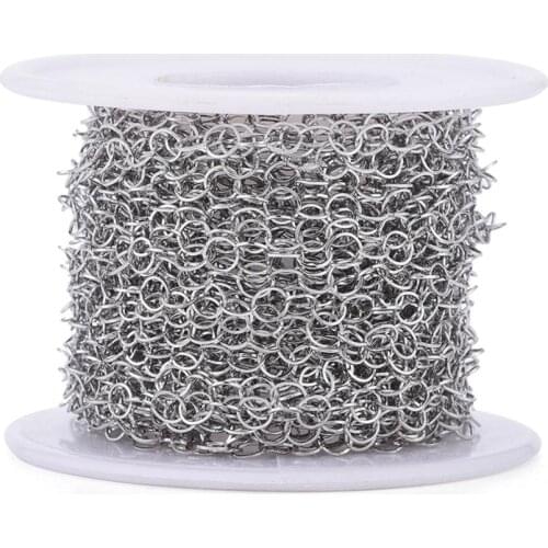 10m 304 Stainless Steel Rolo Chains Soldered Belcher Chains For DIY Bracelet Necklace Jewelry Making Accessories 3.6x0.3mm