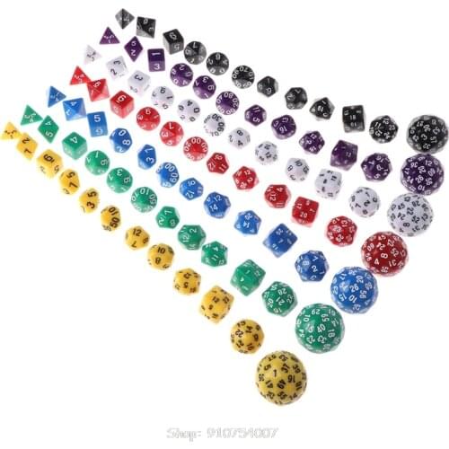 12pcs/Set Multi-sided Polyhedral Dice D4 D6 D8 D10 D12 D20 D24 D30 D60 Dungeons N13 20 Dropship