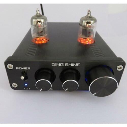 DC12V HIFI Silver/Black 6J1 Tube Preamp NE5532 Audio Dual Bass Amplifier