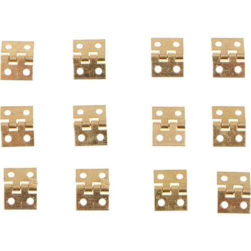 12x Mini Metal Hinges Jewelry Gift Box Miniature Dollhouse Furnituere Hinges