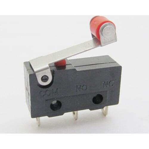 5Pcs Mini Micro Limit Switch NO NC 3 Pins 3A 125V 250V 29mm Roller Arc lever Snap Action Push Microswitches Open/Close 20X10mm