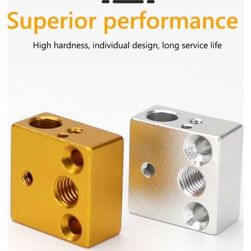 6pcs 3D Printer Part CR10 Heater Block Aluminum Brass Hotend Heating Block for Makerbot MK7 MK8 Extruder Creality Ender 3/CR-10S