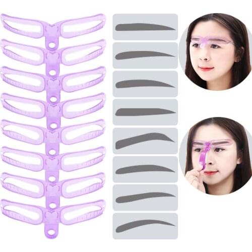 8/4pcs Eyebrow Stencils Professional Beauty Cosmetic Tools Grooming Eyebrow Drawing Shaper Template Design Eyebrows Styling Tool