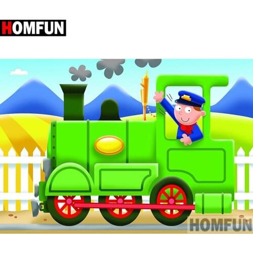 HOMFUN Full Square/Round Drill 5D DIY Diamond Painting "Cartoon character, car" Embroidery Cross Stitch 5D Home A08077