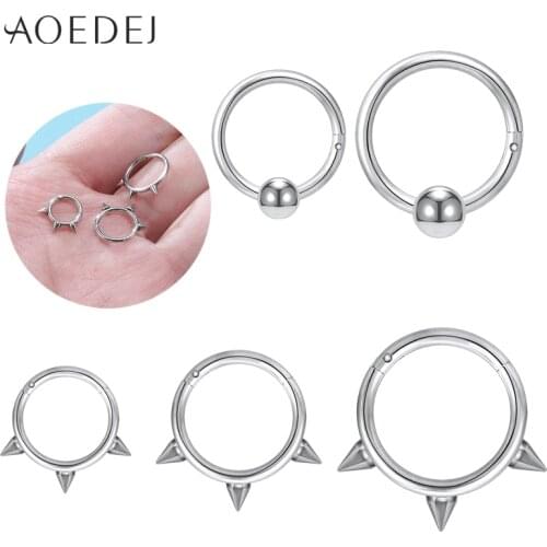 AOEDEJ 16G Titanium Cone Spiral Hinged Segment Ring Hoop For Septum Daith Helix Cartilage Piercing Body Jewelry