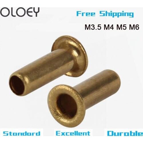 Free Shipping M3.5 M4 M5 M6 GB876 Tubular Rivets Double-sided Circuit Board PCB Nails Copper Hollow Rivet Nuts