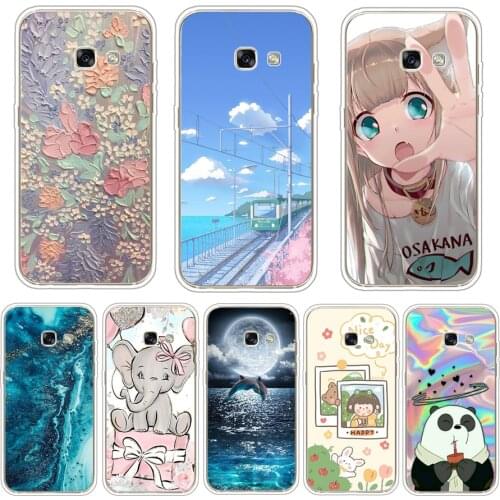 Case For Samsung Galaxy A3 2017 soft tpu back Phone Cover Protective FOR Capa Samsung A3 2017 covers silicon flower