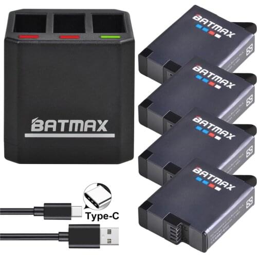 For GoPro Hero 8 Hero 7 hero 6 hero 5 Black Battery + Triple Charger for Go Pro Hero 8 7 6 hero5 Black Camera Battery