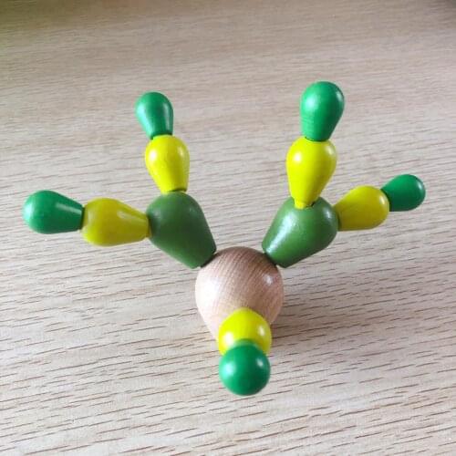 Wooden Mini Portable Non-Toxic Sustainably Balancing Cactus Kid Home Desktop Toy Parent-child Interactive Kids Educational Game