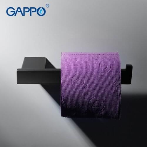 GAPPO Paper Holders bathroom hanging towels hardware accessories wall mounted black tissue holder hanger for toilet paper