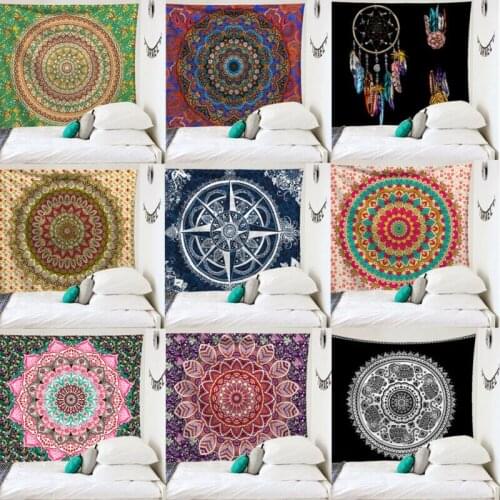 Retro Style Tapestry Wall Hanging Polyester Mandala Pattern Blanket Tapestry Home Decor