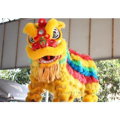 Handmade Chinese Folk Art Lion Dance Mascot Costume For Two Adults Cosplay Party Dress Clothing Advertising Carnival Christmas