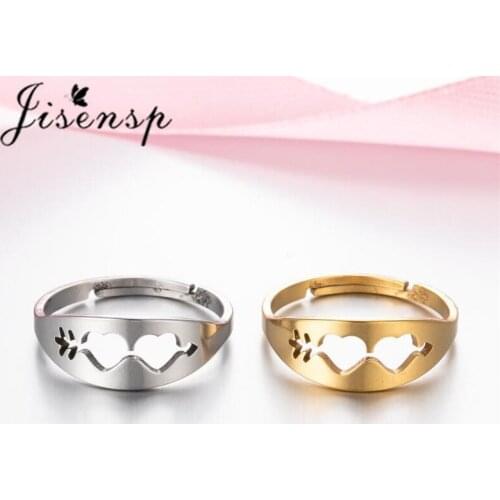 Jisensp Stainless Steel Rings Personalized Cupids Arrow Heart Ring for Women Wedding Engagement Jewelry Valentines Day Gift