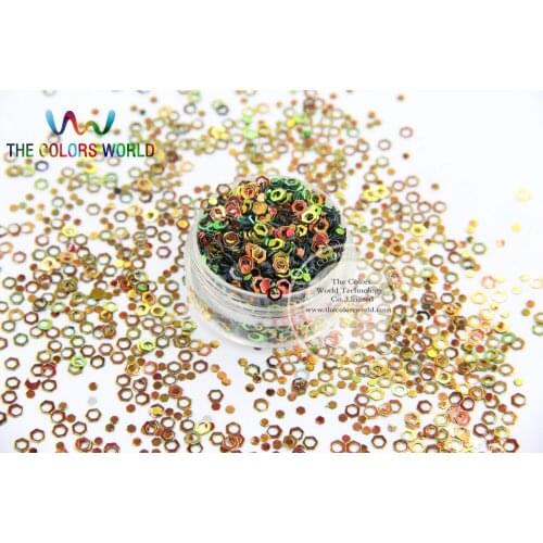 LJ4-8 Amazing Hexagon shape sequins for nail Art or DIY decoration