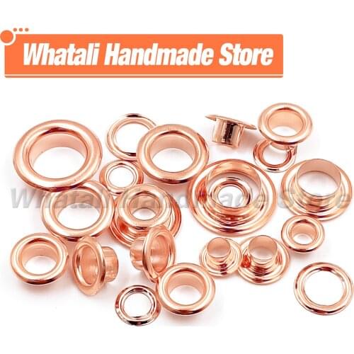 50Pcs Rose Gold Color Hole Metal Eyelets Grommets with Washer For Diy Leathercraft Shoes Bag Tags Belt Cap Clothes Accessories