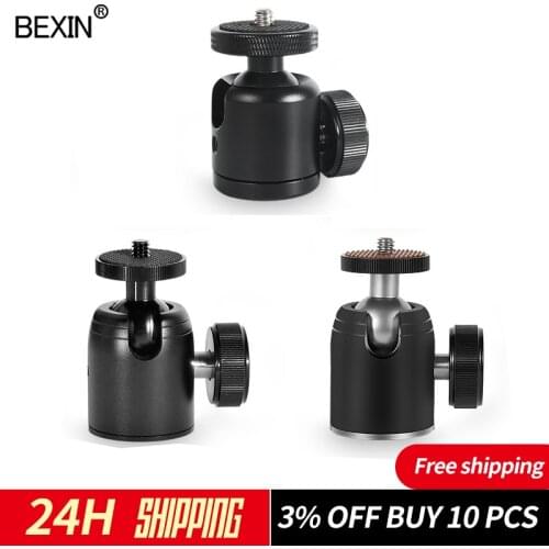 Camera mini ballhead 360 swivel head tripod ball head phone stand smaling monopod mount adapter for DSLR camera flash tripod