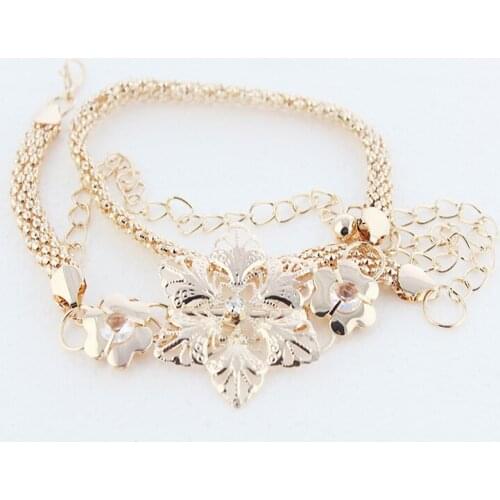 Trendy Womens Belt Waist Chain Rhinestone Crystal Flower Belt Luxury Thin Dress Shirts Party Waist Belts