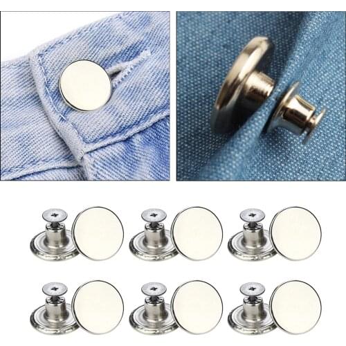 Pack of 12 17mm Jeans Buttons Repair Studs No Sewing Button Waist Extender