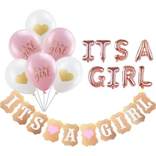 Gender Reveal Decor Pink Paper Banner Decorations Its a Girl Boy Balloons Party Supplies Baby Shower Gender Reveal Oh Baby
