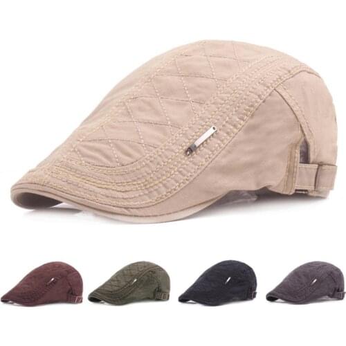 2020 New Vintage Unisex Twill Cotton Flat Peaked Cap Adjustable Newsboy Hunting Beret Hat Casual Retro Outdoor Caps Summer