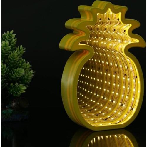 New Arrival Creative Cloud Shape Mirror Tunnel Neon LED Night Light Bedside Lovely Decoration Wall Hanging Night Light Best Gift