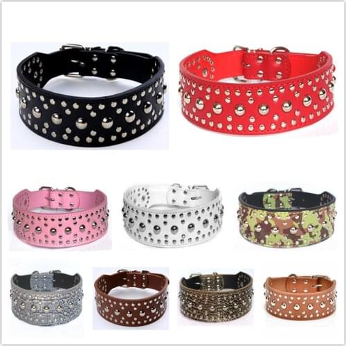 Pet Shop Dog Accessorios Adjustable Leather collars Rivet Mushroom Studded Stylish and fashion appearance collar correa perro