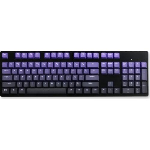 PBT word transparent purple donglai OEM key cap 87 104 108mx1.0 6.0 8.0 mechanical keyboard