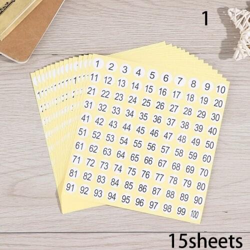 15 Sheet Number Self Adhesive 1-300 Labels Stickers Nail Polish Number Tags New