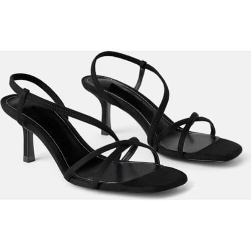 Womens Sandals 2021 Summer Suede Stretch Open Toe French Roman Shoes Womens Fashion Stiletto Sandals