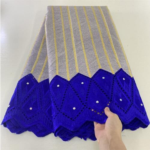 5yard Swiss lace fabric 2021 latest heavy beaded embroidery African cotton fabrics Swiss voile lace popular Dubai style