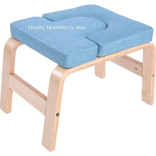 Yoga Headstand Bench, Solid Birch Wood Stand Yoga Inversion Chair for Family or Gym, Relieve Fatigue and Shape The Body