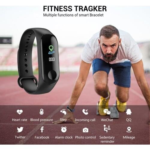 Sport M3 Smart OLED Screen Watch Bracelet Wristband for Children Women Men Blood Pressure Heart Rate Monitor Watch Hours