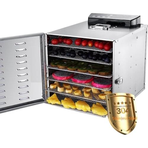 6 Trays Food Drying Machine Snacks Dehydrator Fruit Vegetable Dehydration Machine Herb Meat Dryer Stainless Steel 110V 220V