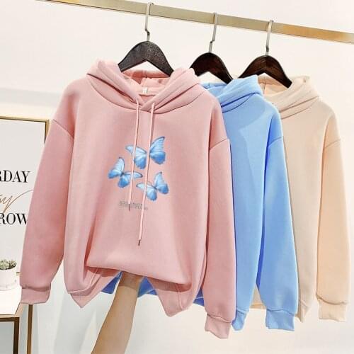 BiggOrange plus vevlet sweatshirt kawaii clothes Winter tops women oversize harajuku hoodies korean style long sleeve Pullovers