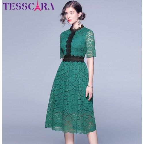 Зеленые летние платья TESSCARA China At AliExpress
