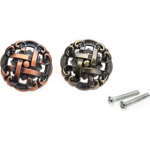 2Pcs Vintage Metal Handle Kitchen Cupboard Antique Bronze Brass Drawer Pull Wardrobe Knob for Drawer Cabinet Cupboard Door
