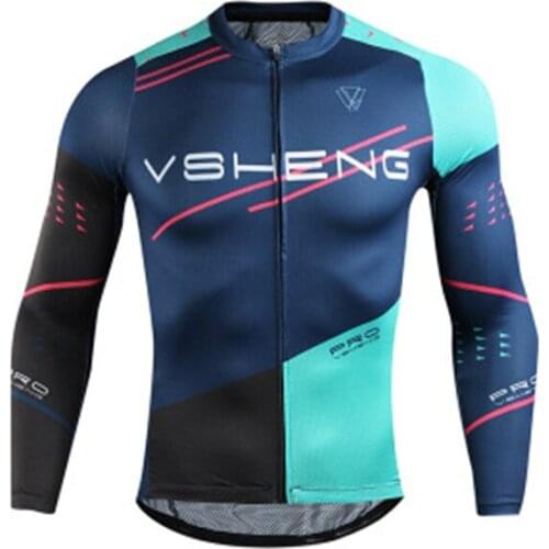 VSHENG New Summer Lycra Mesh Cycling Jerseys for Men Riding Racing Outdoor Sports Wear Clothing Long Sleeves Clothes