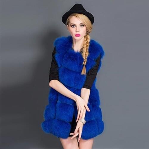 Woman plus size thick advanced Imitation fur vests female winter oversized thick waistcoat warm fur vest lady fur coat overcoat