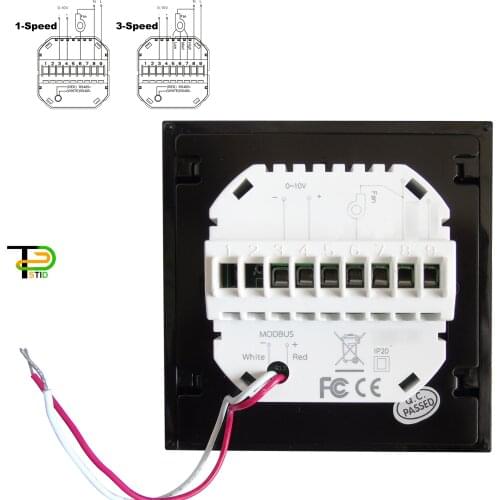1-Speed/3-Speed Fan Regulated 0-10V Proportional Integral Thermostat with 24V 220V RS485 Remote Control Heat Cool Fan Coil Unit