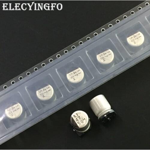 10pcs/ 100pcs 47uf 50V47uf SUNCON 8x10mm 50V47uF Low Z long Life Chip type SMD Aluminum Electrolytic Capacitor