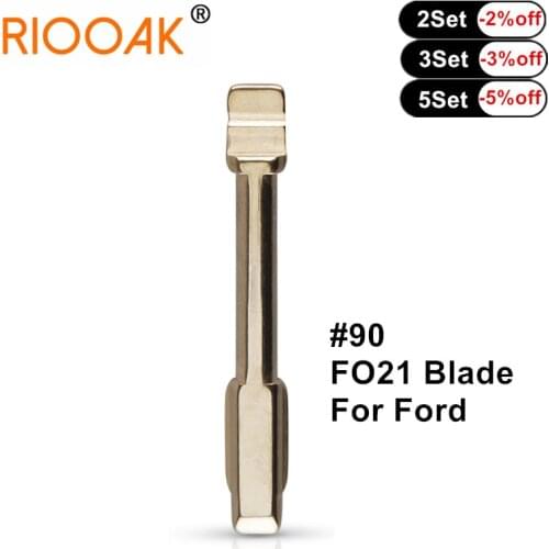 10PCS NO. 90 lishi FO21 #90 Car Remote Uncut Key Blade For Ford Focus Mondeo Jaguar XJ8 KD VVDI Flip Remote Key Replacement