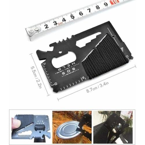 14 In 1 Stainless Steel Credit Card Wallet Multitool Outdoor Pocket Hunting Knife Camping Hiking SOS Survival Emergency Tools