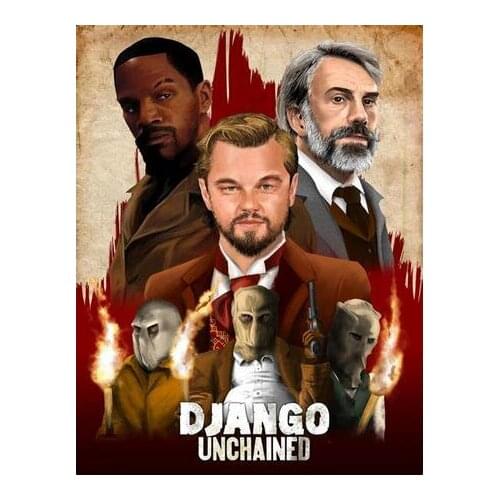 24style Classic Movie Django Unchained Retro Art Film Print Silk Poster for Your Home Wall Decor 24x36inch