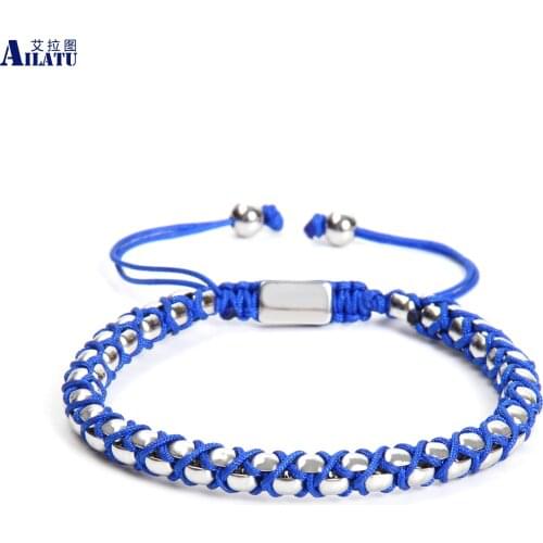 Ailatu Luxury Mens Stainless Steel Woven Box Chain Bracelet New Braiding Jewelry Free Logo Service Drop Shipping