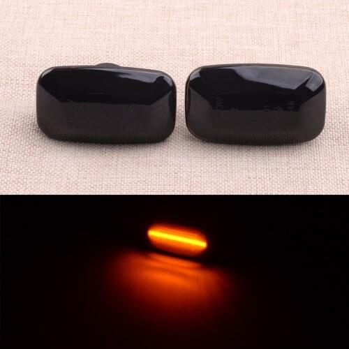 NEW 12V 1 Pair Car Side Fender Marker Turn Signal Light Lamp Fit For Toyota Land Cruiser 70 80 100 Series 1998-2007 Black Lens